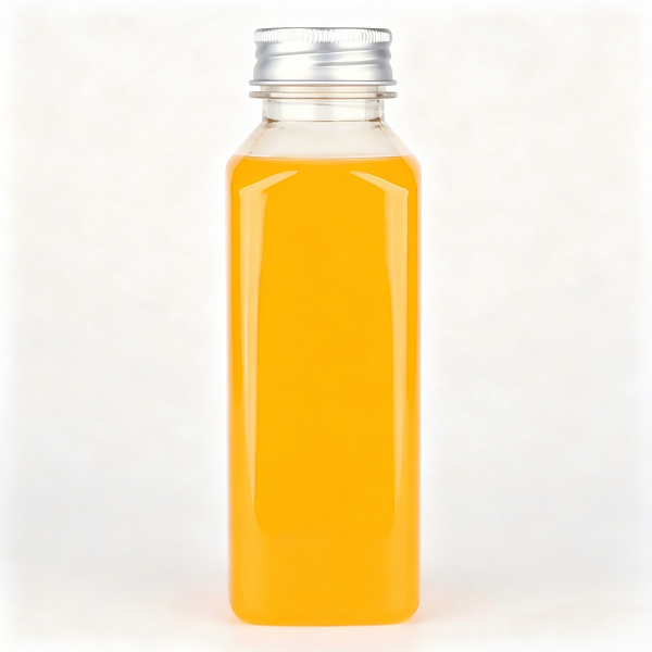 12oz square juice bottle, PET material, food-grade, BPA-free, 100% recyclable eco-friendly plastic bottle.
