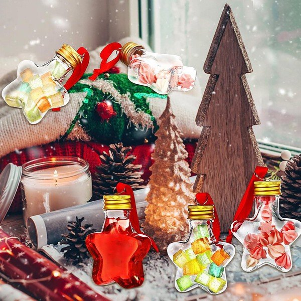 Star-Shaped Christmas Bottles for Juice.