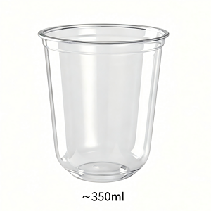 Clear plastic cup for beverages or food storage.