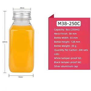 Product specifications of food-grade plastic PET juice bottles