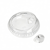 High-quality transparent plastic coffee cup lid with a convenient drinking hole.