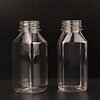 Wholesale 8oz 250ml square clear empty PET plastic juice bottles (overall appearance)
