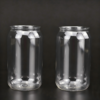 Clear plastic cans with easy-open lids for packaging and storage.