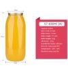 Clear 650ml PET soda can with easy open lid and detailed dimensions.