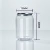 Clear PET jar with metal lid, 55mm diameter, 92mm height for packaging.