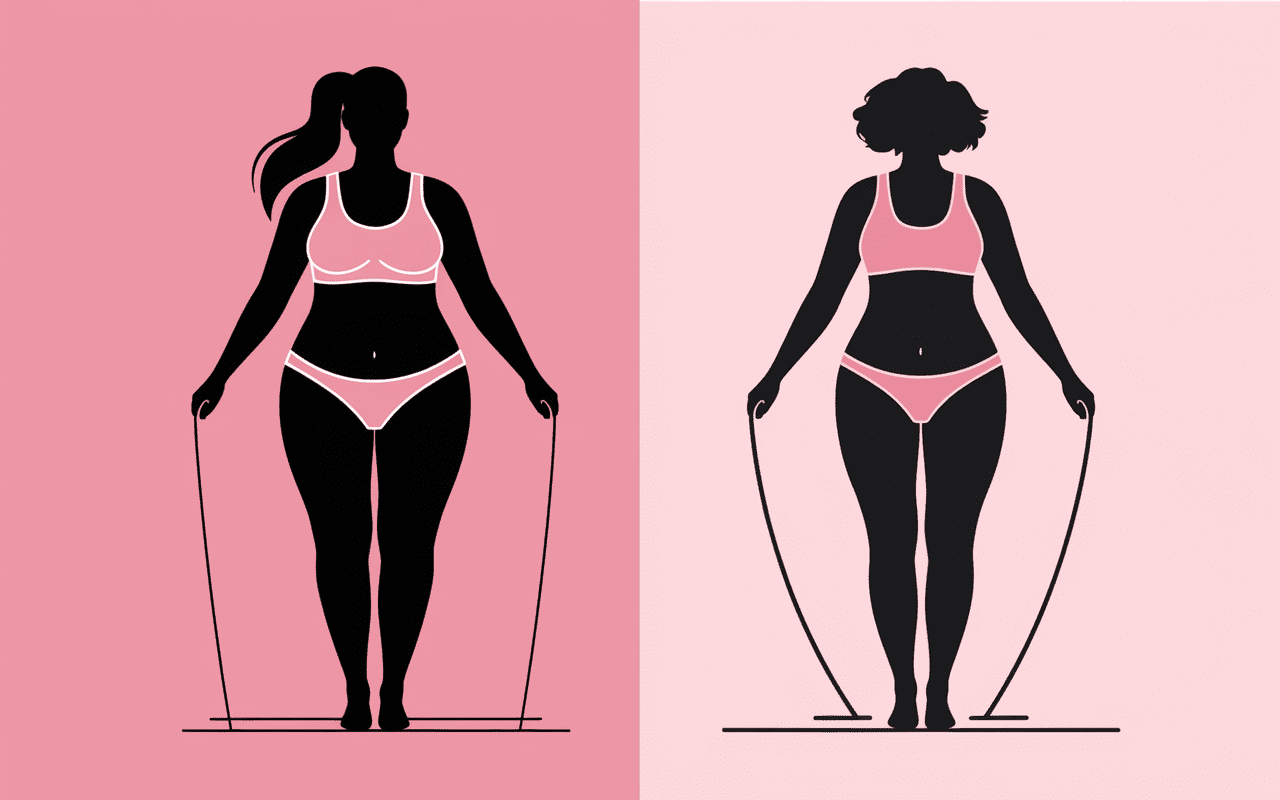 Avant/après corde à sauter transformation