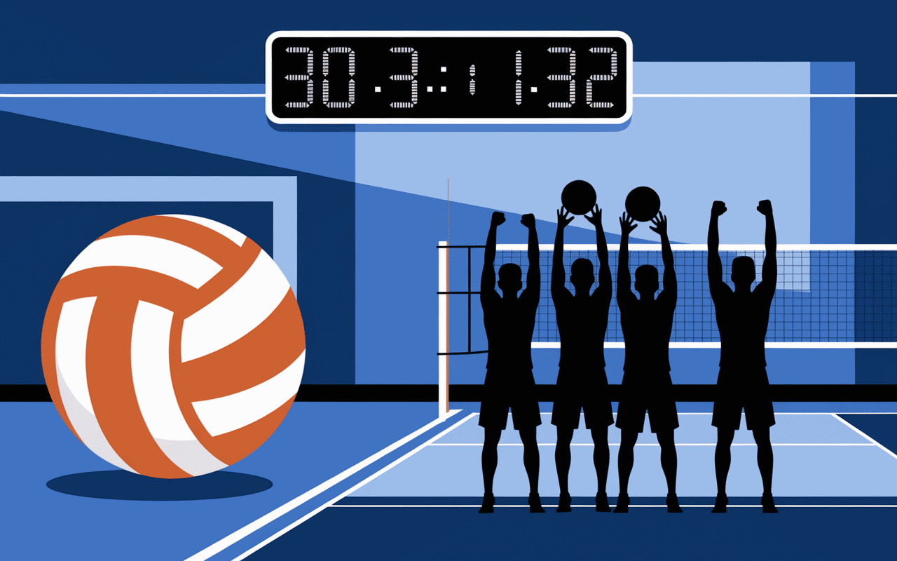 Tableau score volley avec chiffres 3-0, 3-1, 3-2