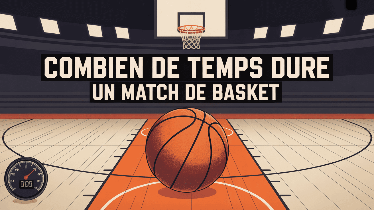 Terrain de basket et chronomètre illustrés
