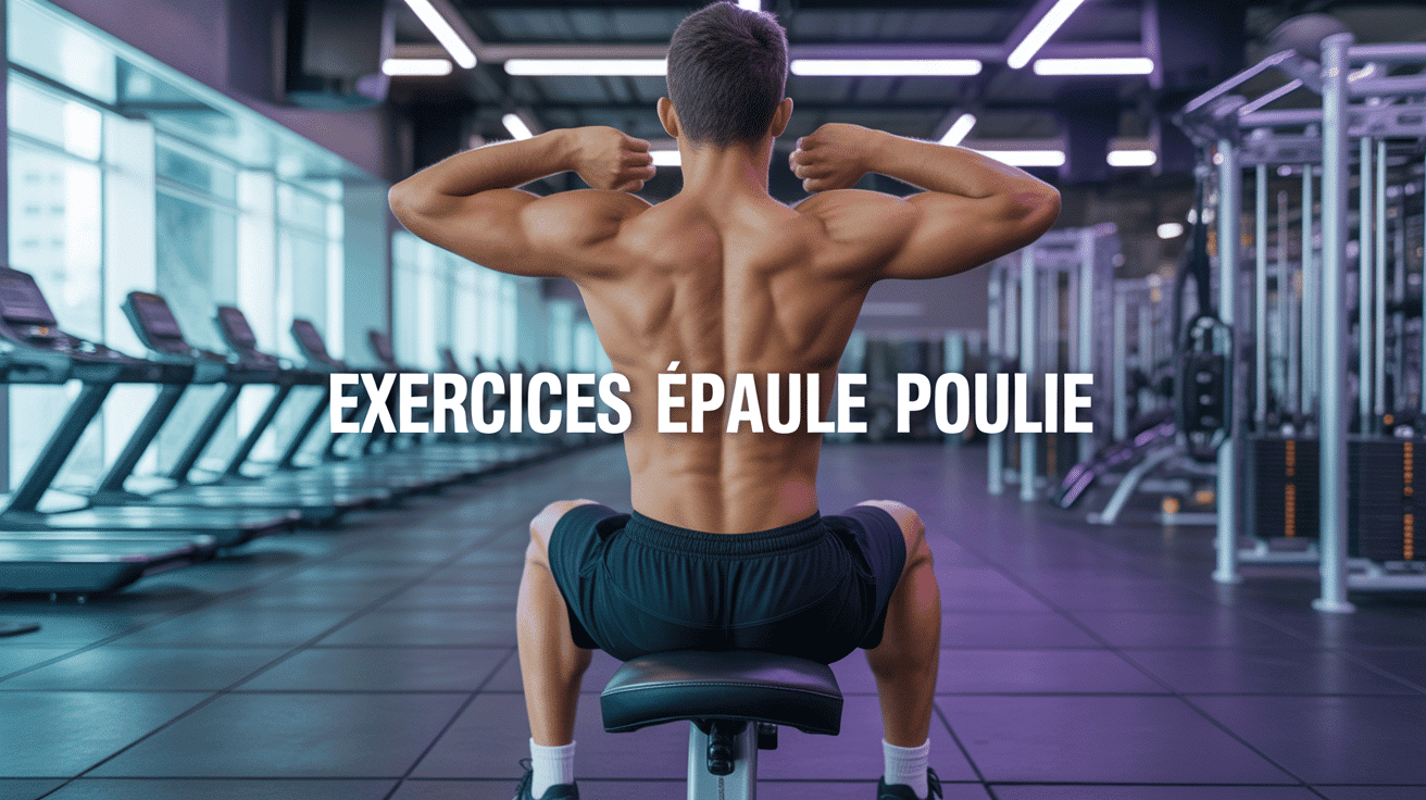 Exercice épaule avec poulie en salle de sport