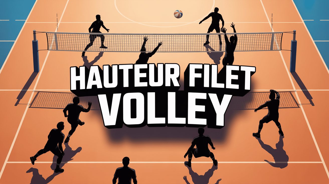 Vue latérale terrain volley et filet