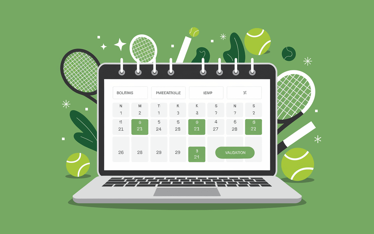 Interface de réservation tennis