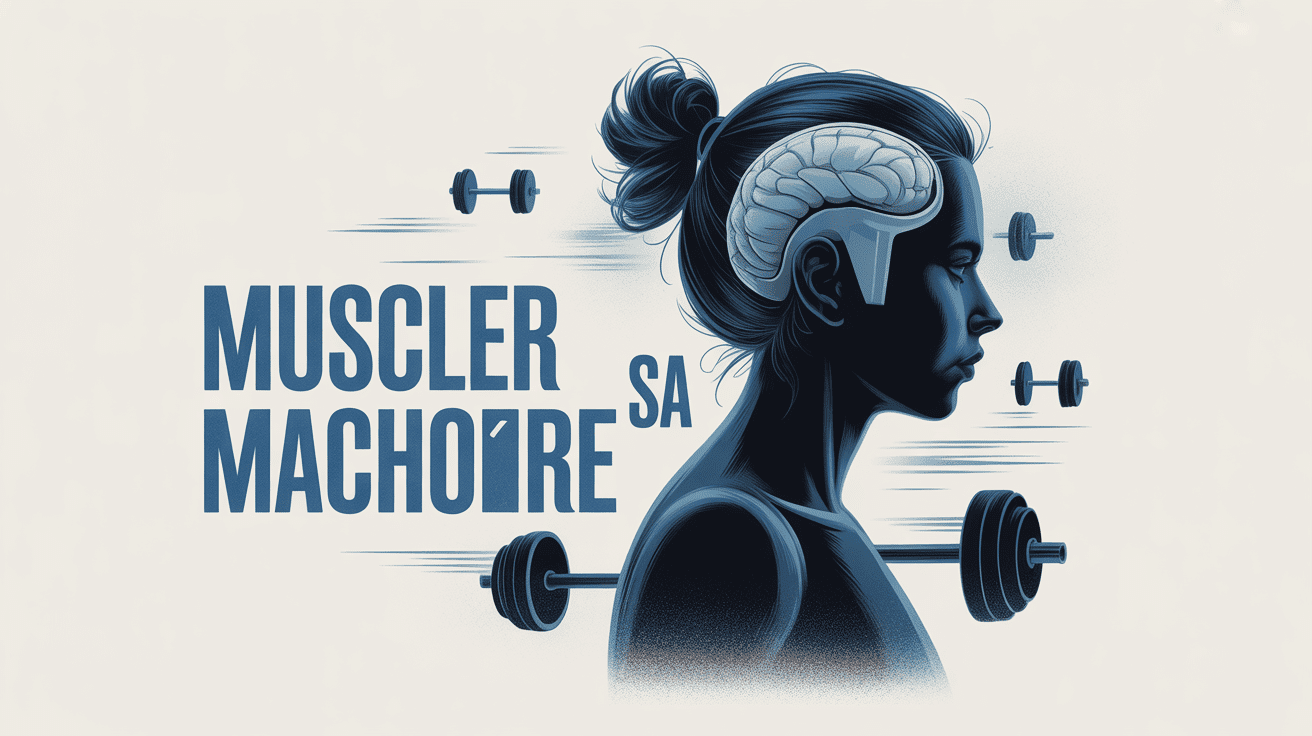 Illustration muscler sa machoire profil silhouette et exercices