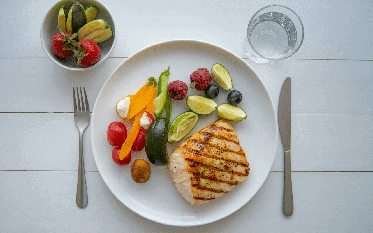 comment raffermir les cuisses alimentation saine assiette colorée