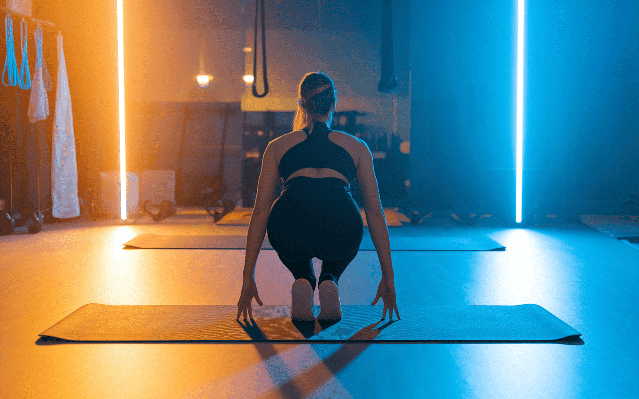 faire du sport le soir salle gym halteres tapis