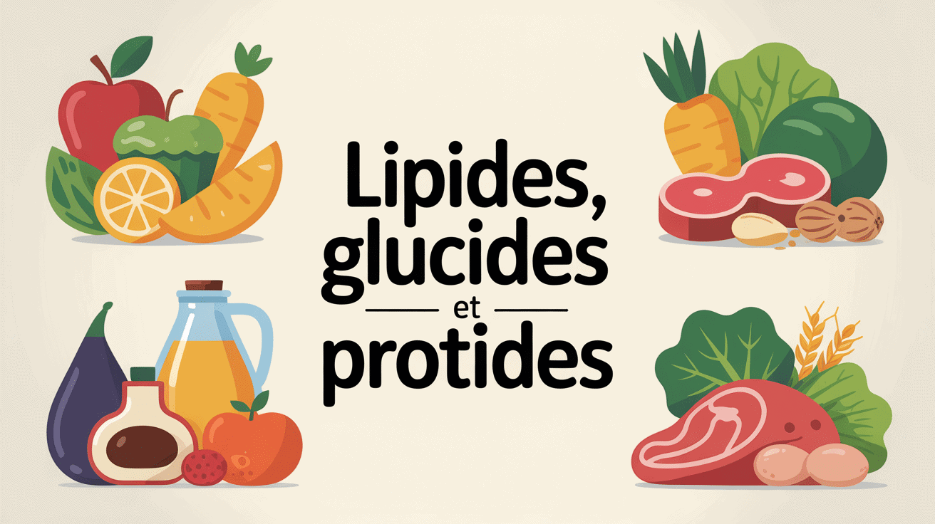 Illustration lipides glucides et protides aliments