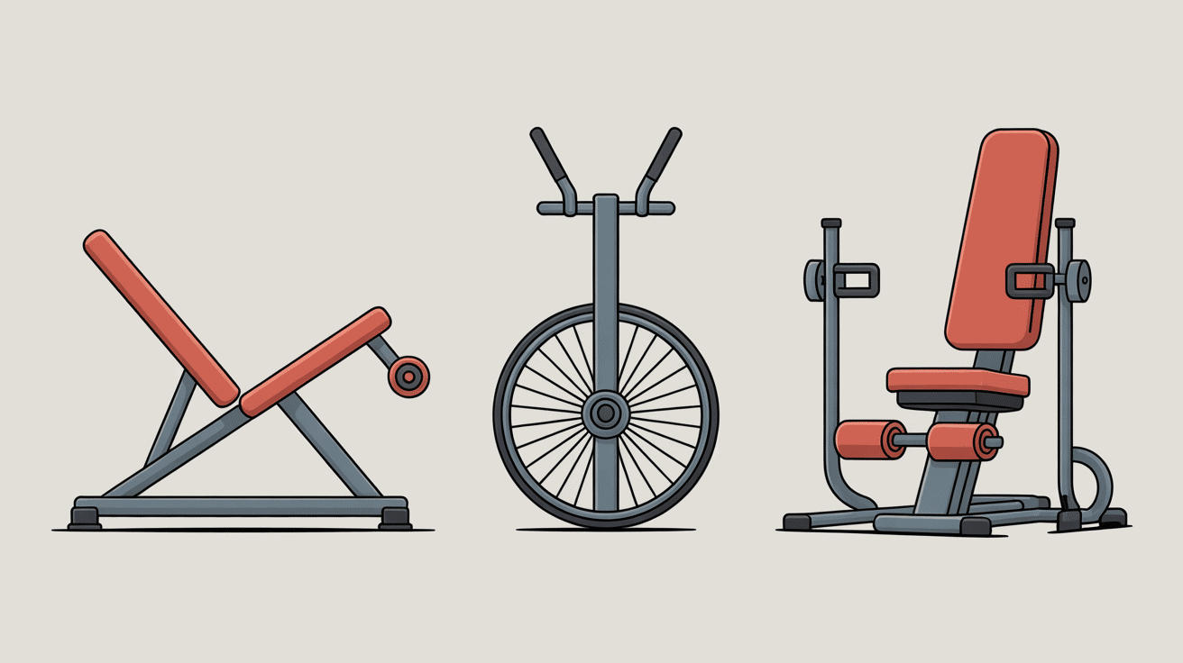 Différents types de machines pour les abdos côte à côte