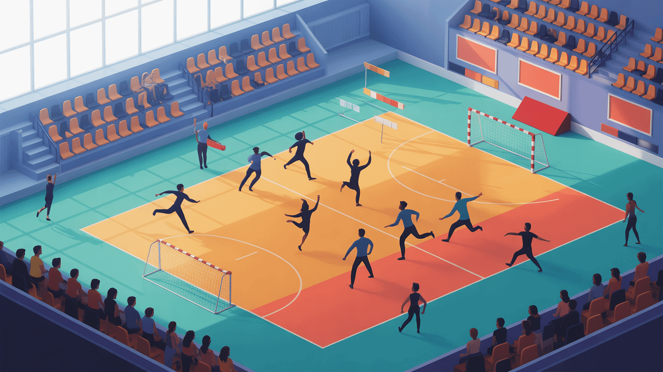 Zones et repères salle de sport en anglais vue du dessus