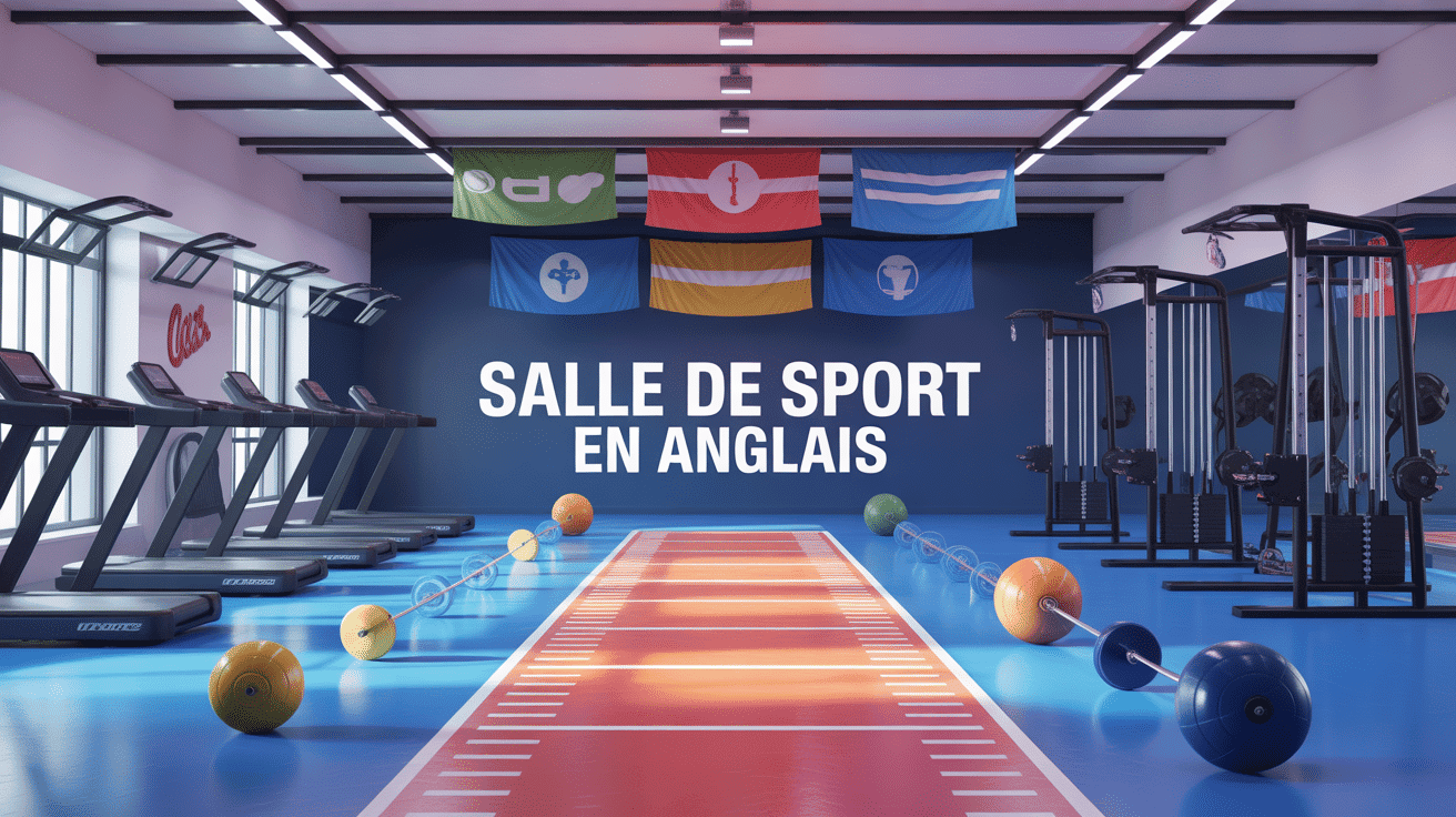 Salle de sport en anglais moderne avec équipements et atmosphère internationale