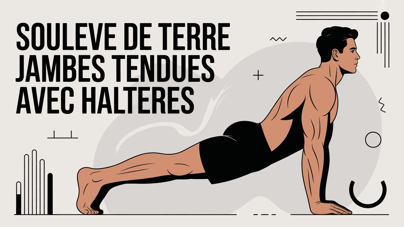 Illustration souleve de terre jambes tendues haltere silhouette muscles jambes