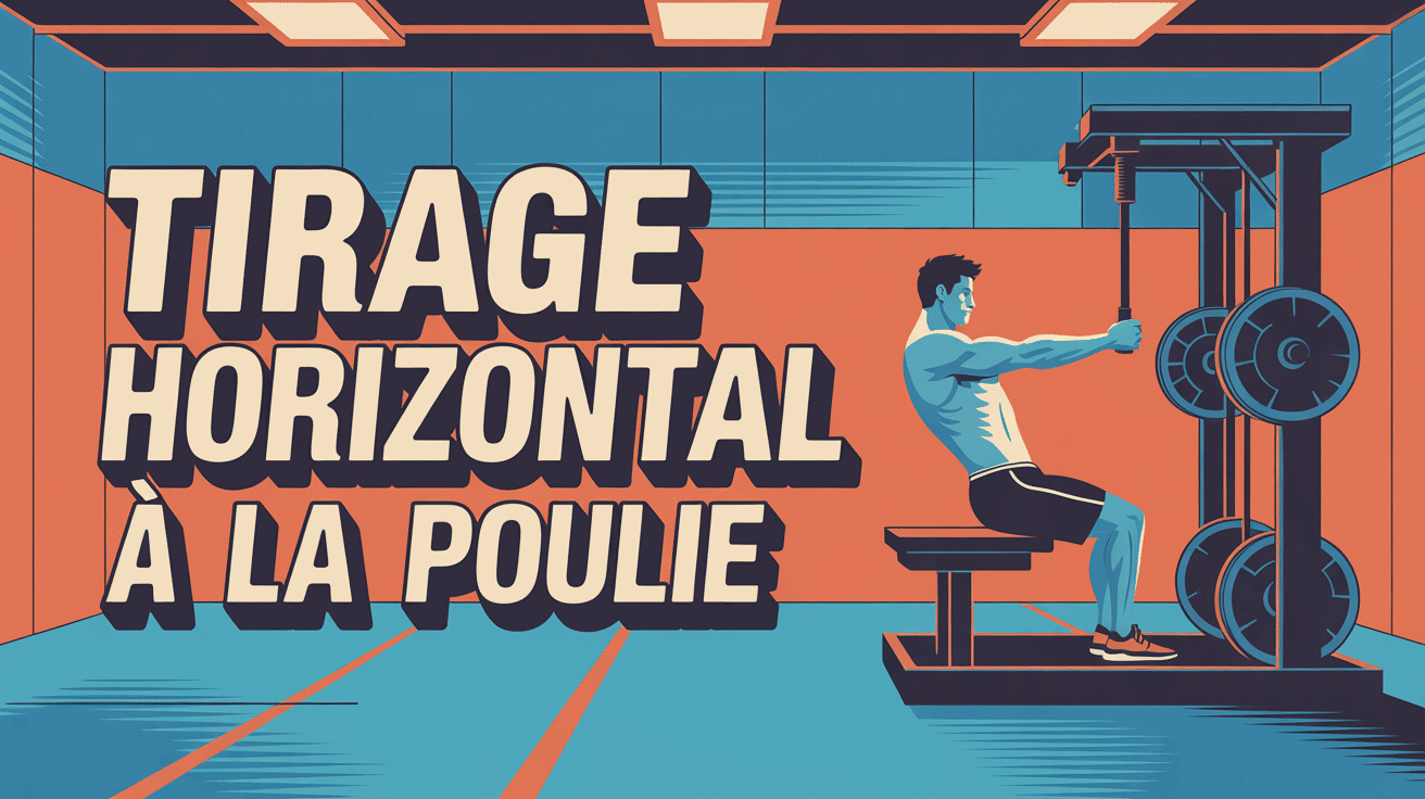 Tirage horizontal a la poulie, homme dos, salle de sport
