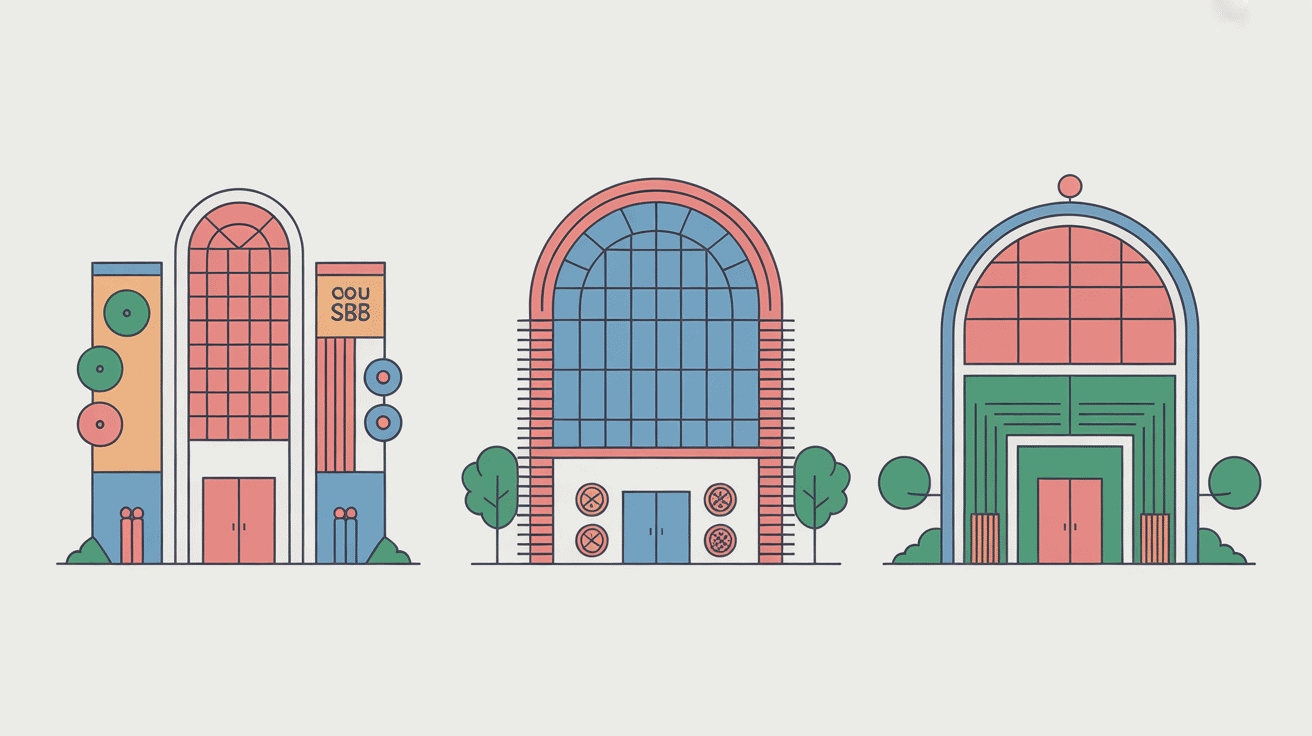 Types de salle de sport en anglais illustration minimaliste