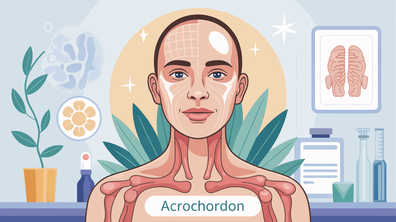 illustration acrochordon dentifrice vue de près