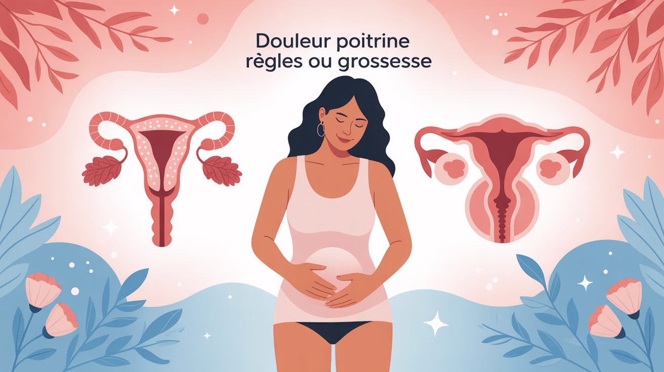 illustration vectorielle douleur poitrine règle ou grossesse