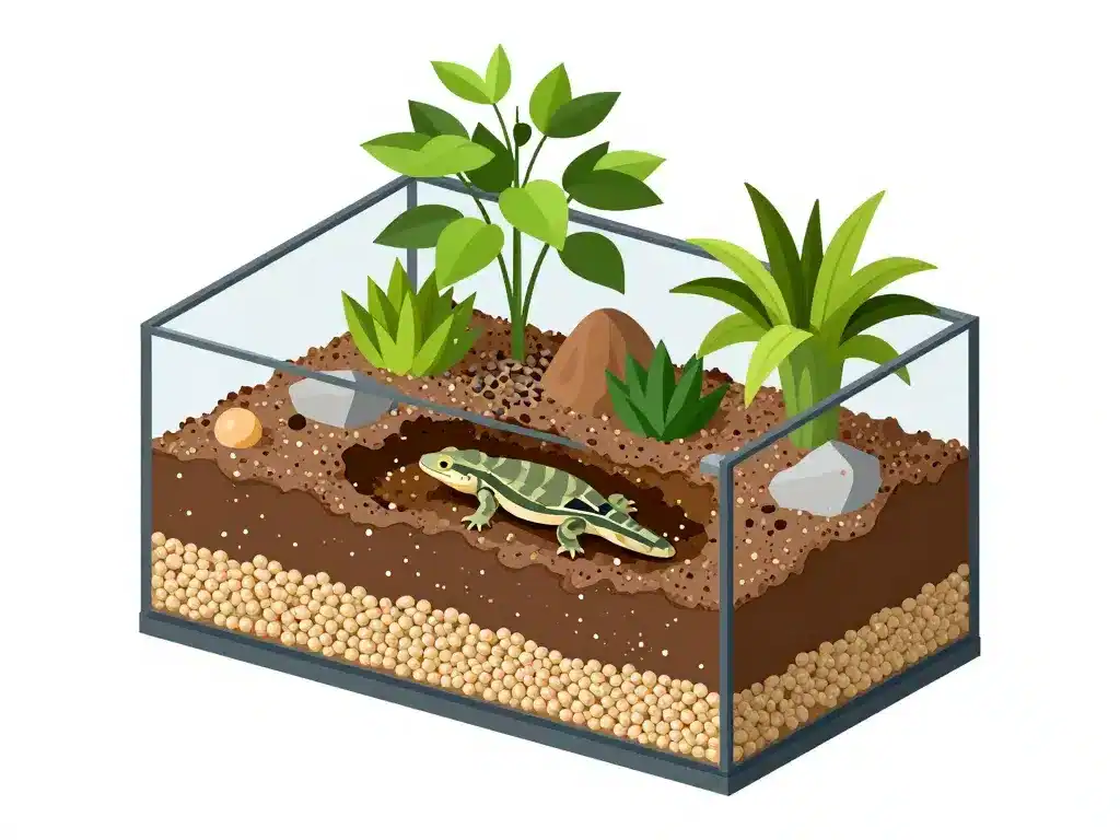 du terra schéma installation coupe terrarium