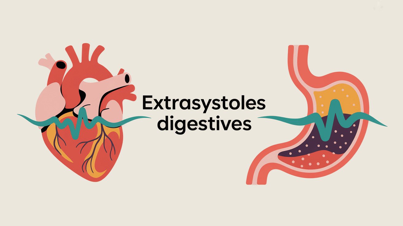 Illustration extrasystoles dues a l'estomac coeur et digestion