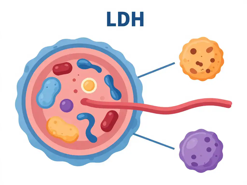 Diagramme parcours LDH prise de sang cellule sang