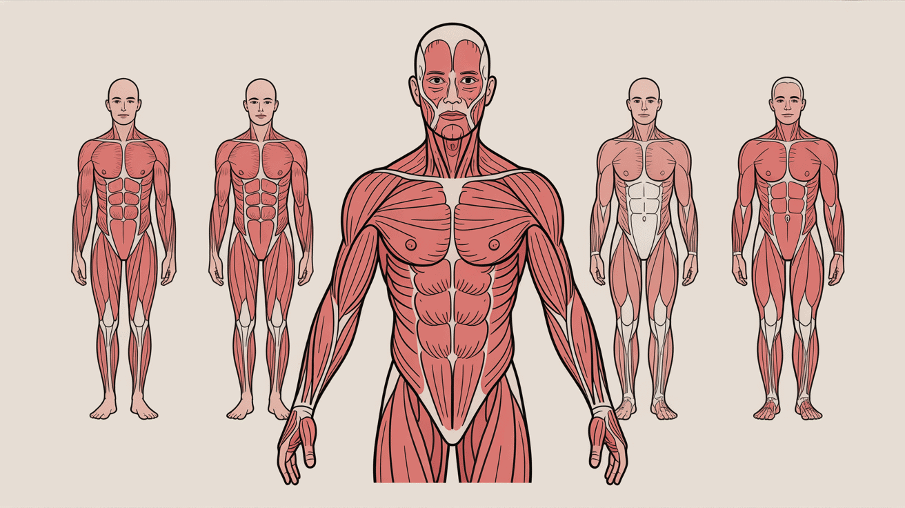 Illustration des principaux muscles dans le corps humain