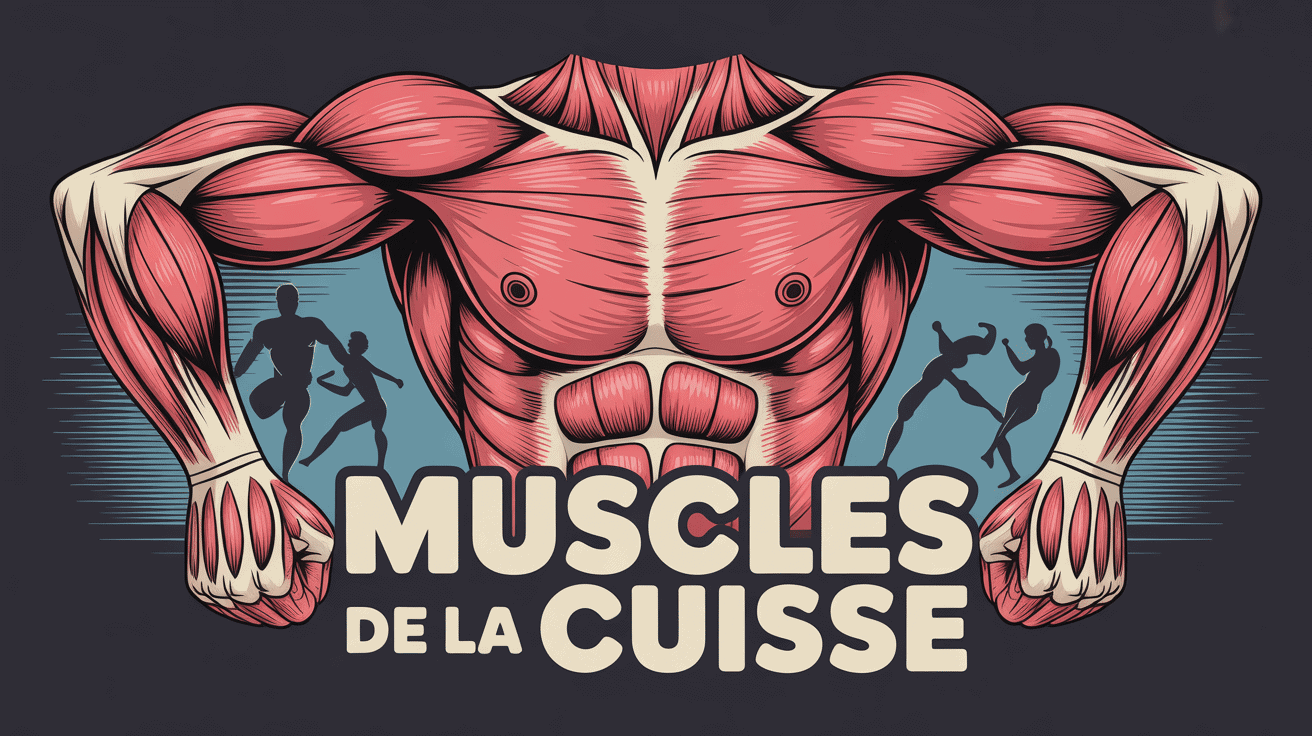 muscles de la cuisse, vue globale en couleurs