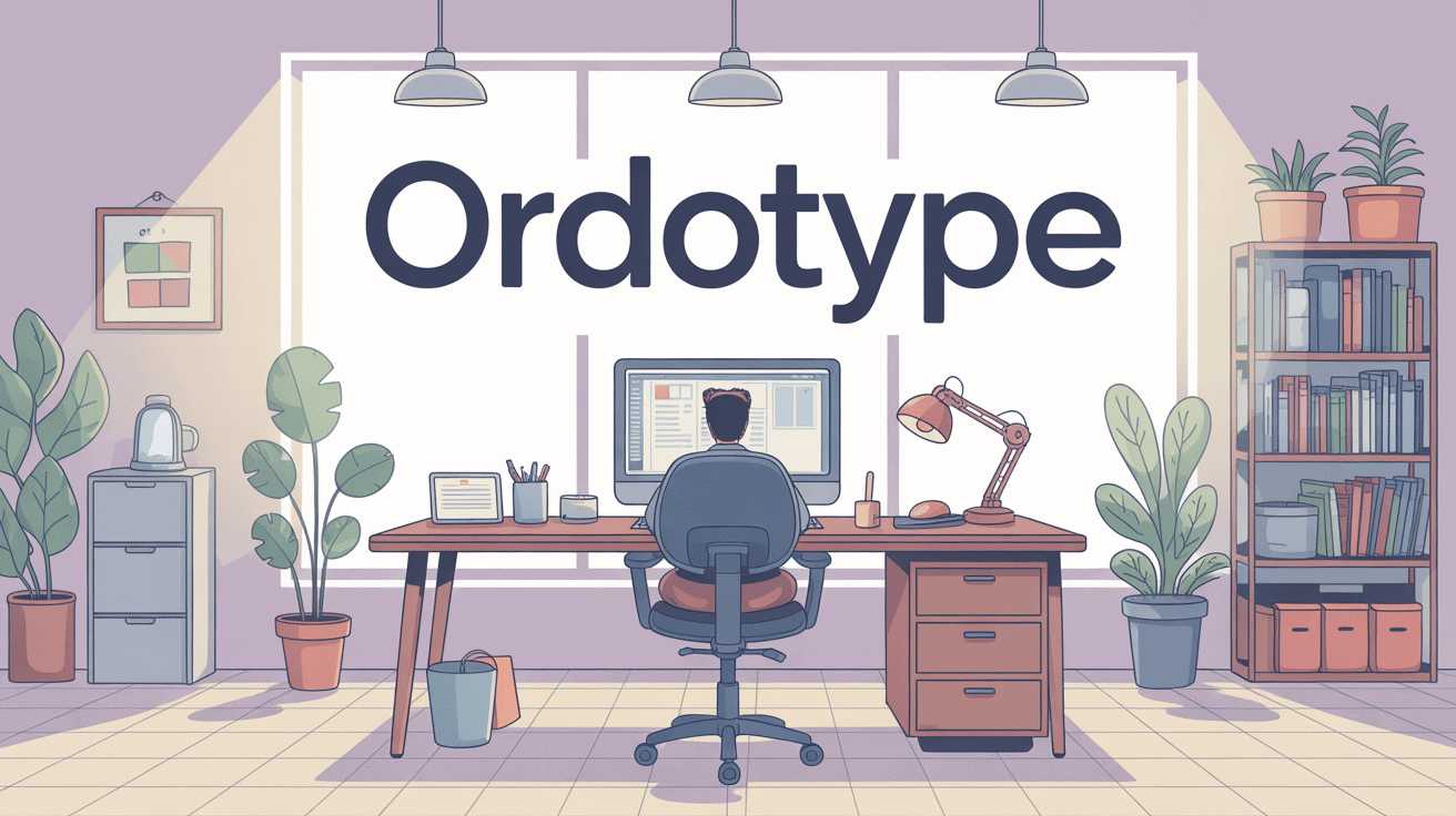 Illustration ordotype bureau moderne ergonomique