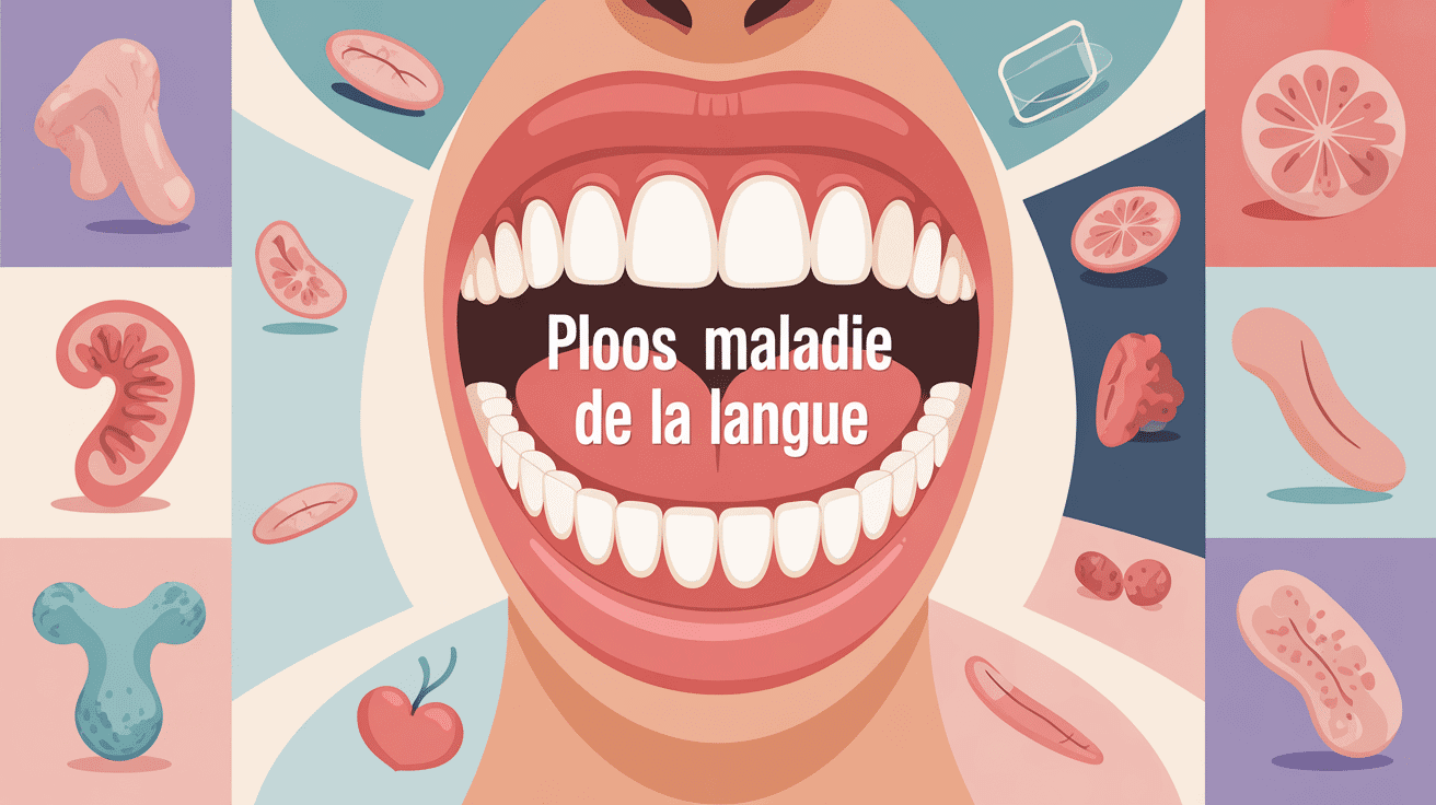 Photo de maladie de la langue illustration centrale