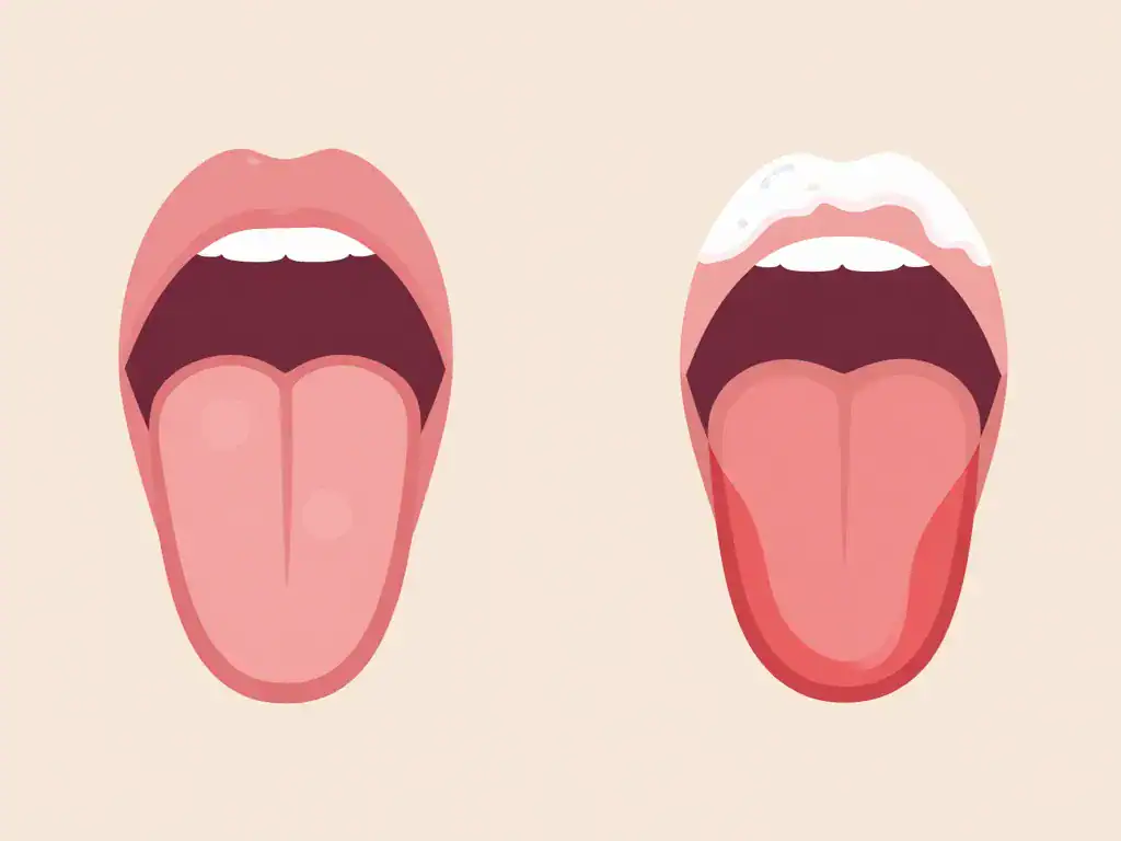 Photo de maladie de la langue langue normale et langue malade