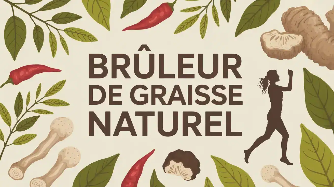 illustration brûleur de graisse naturel avec plantes et silhouette dynamique
