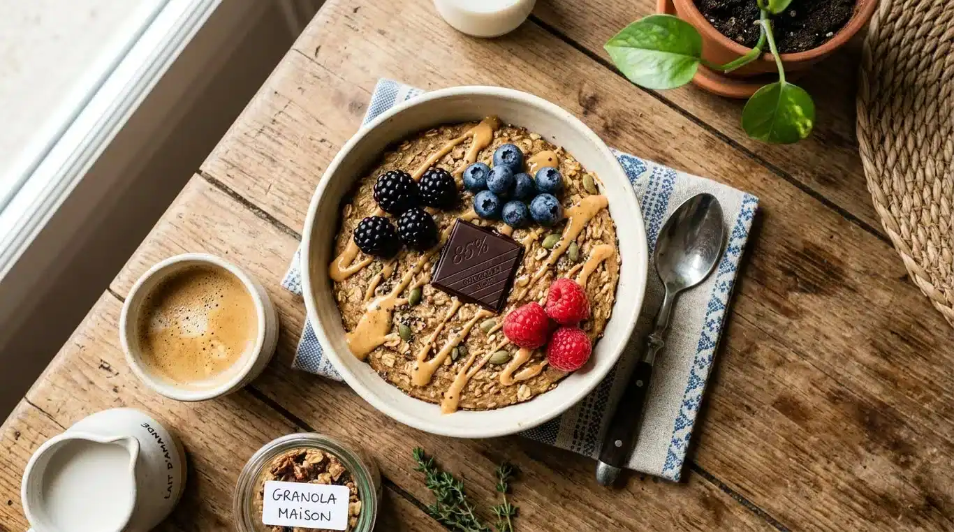 Bowlcake healthy à l'avoine et beurre de cacahuète