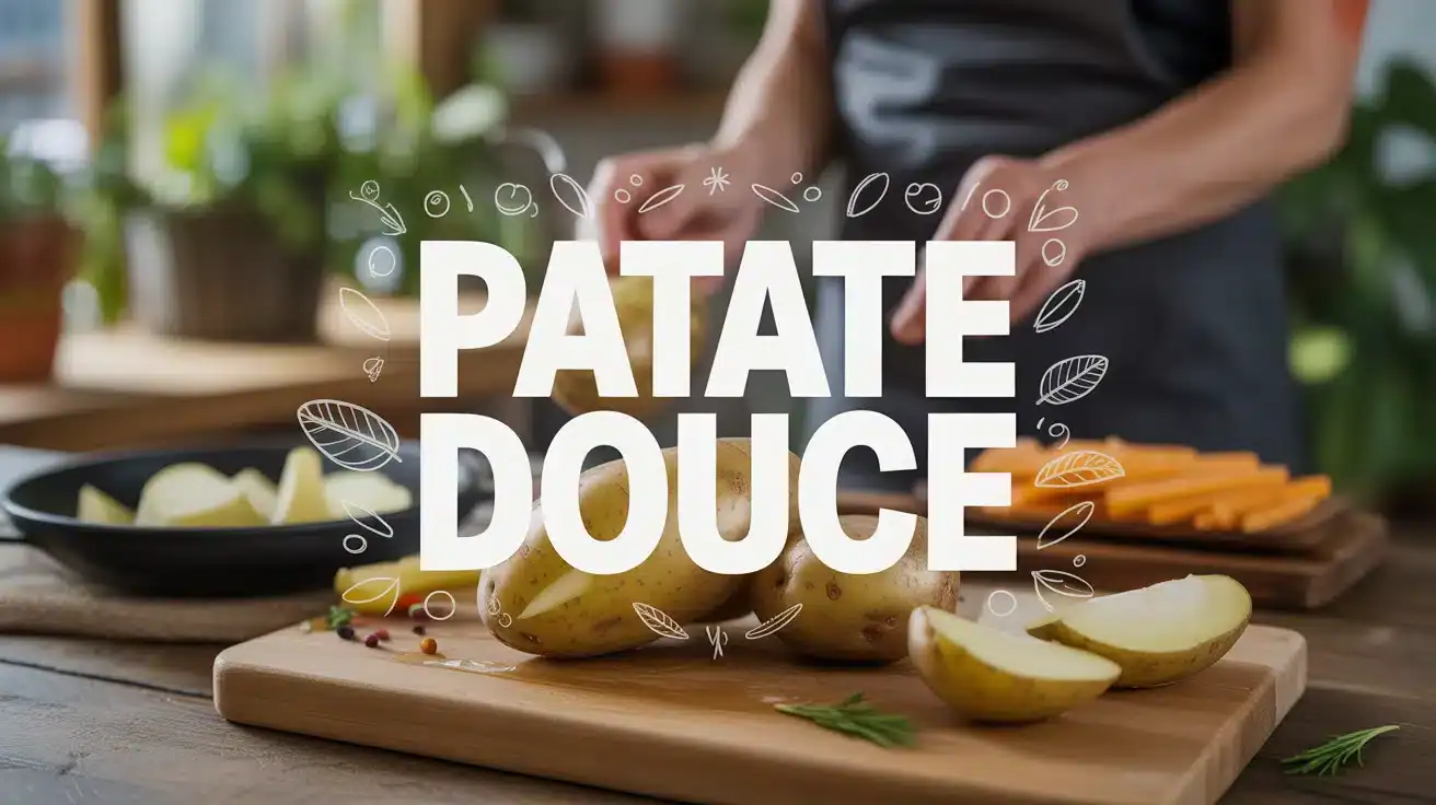 Illustration patate douce cuisson vapeur rôtie frites nutrition sportive