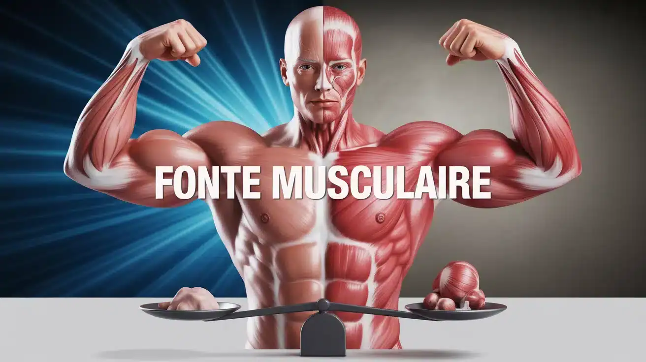 Fonte musculaire et perte de poids, silhouette humaine