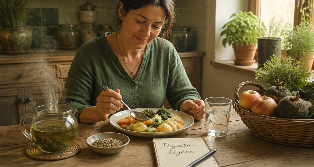 aide pour la digestion repas sain plantes