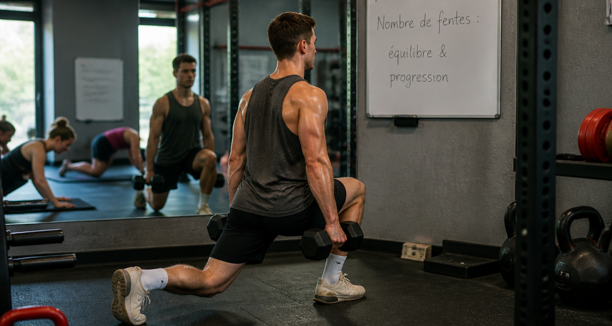 combien de fentes par jour exercice homme salle de sport