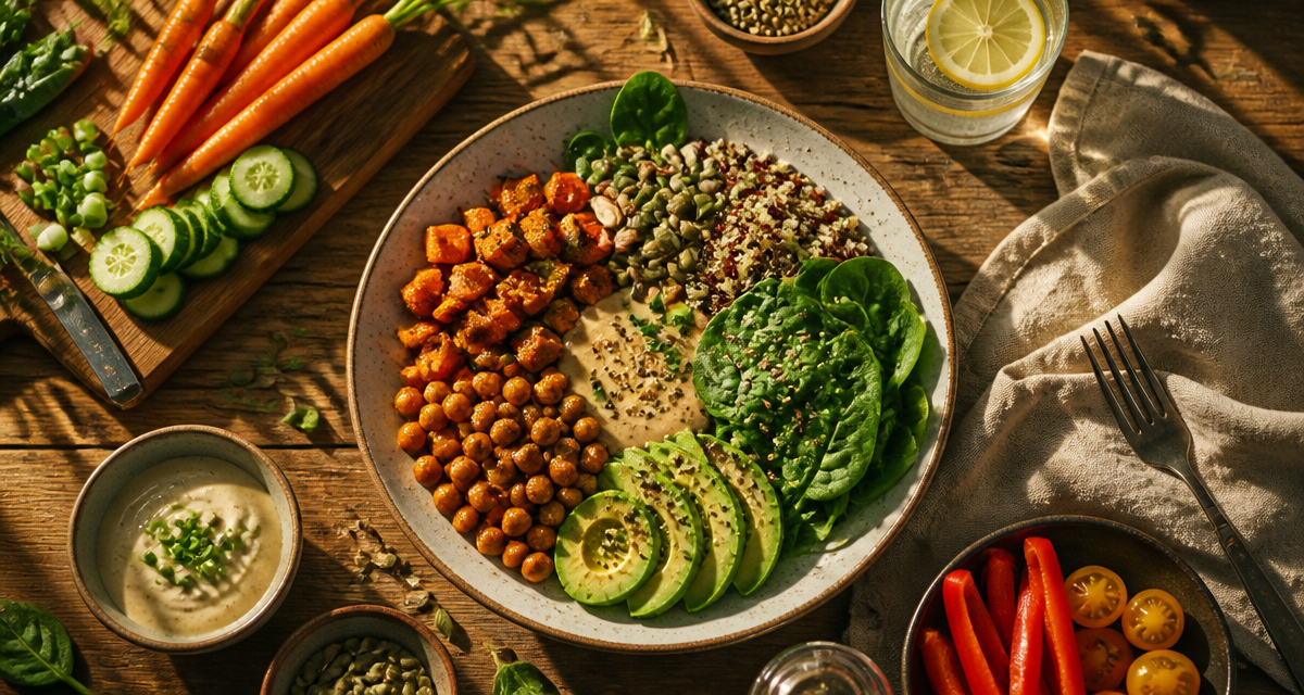 Nourriture healthy assiette Buddha bowl colorée