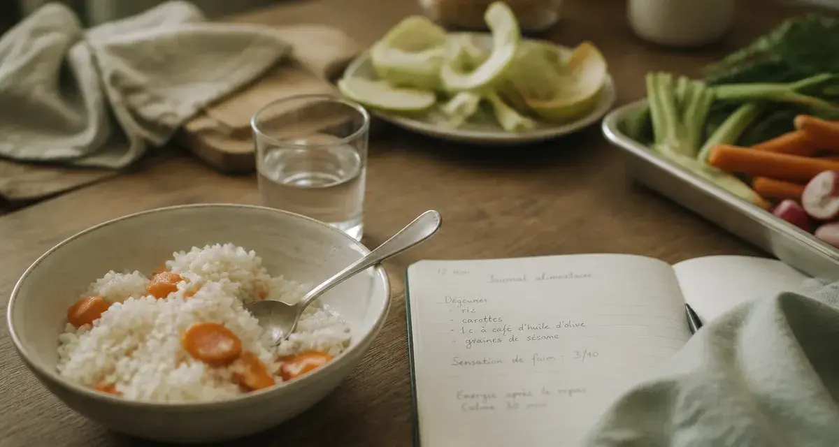 Maladie de Crohn aliments a eviter : riz blanc et carottes cuites, journal alimentaire