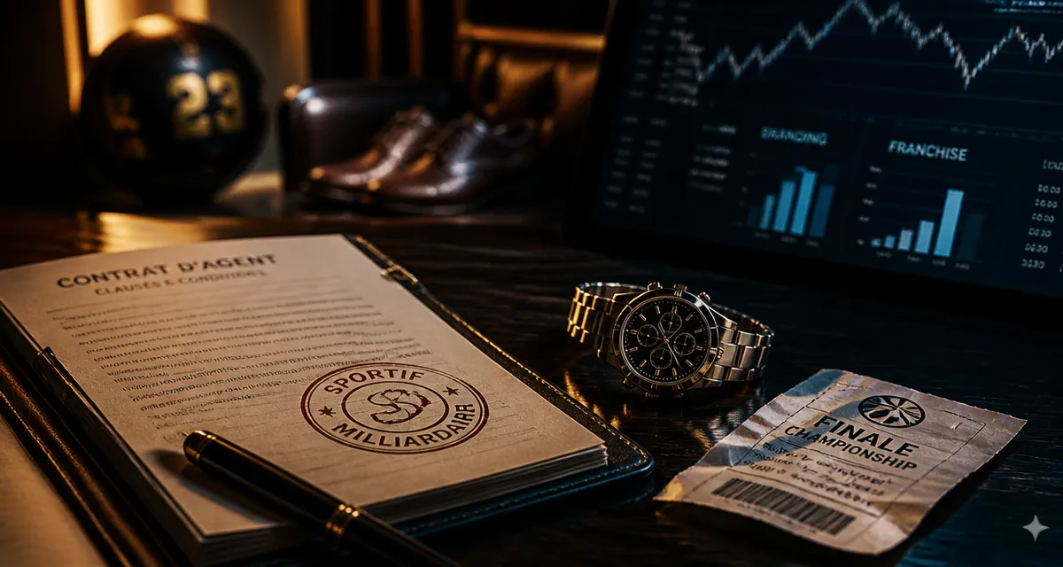 Sportif milliardaire : carnet de contrats et graphique boursier