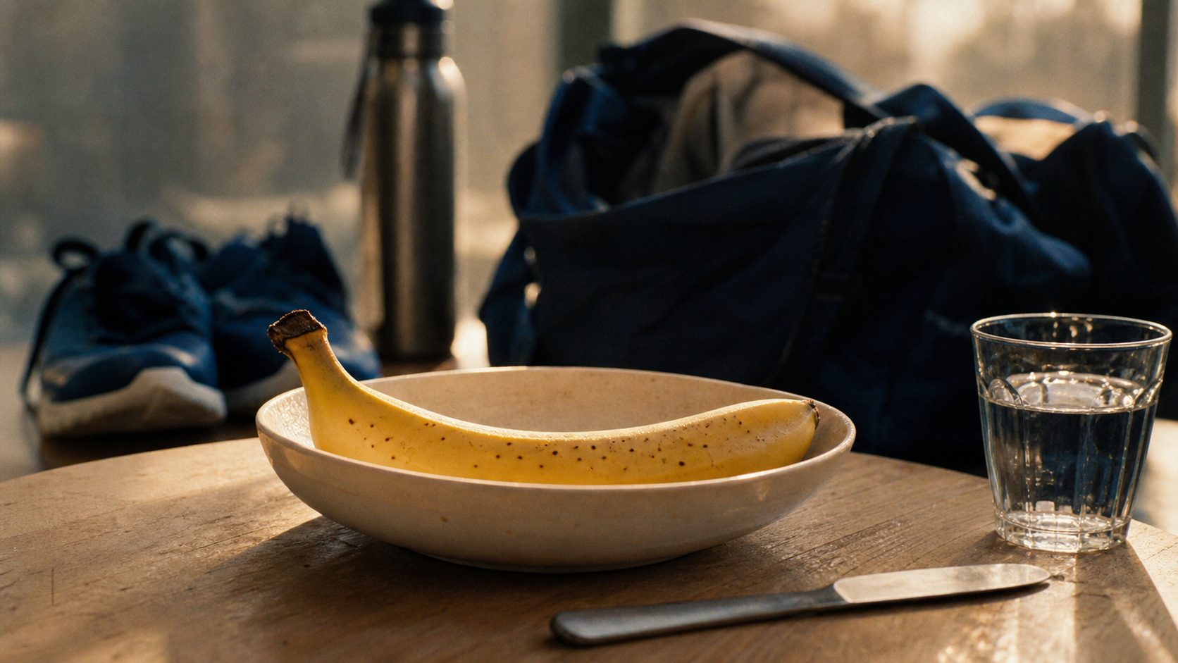 Manger une banane avant le sport : banane et eau pour l’énergie et la digestion