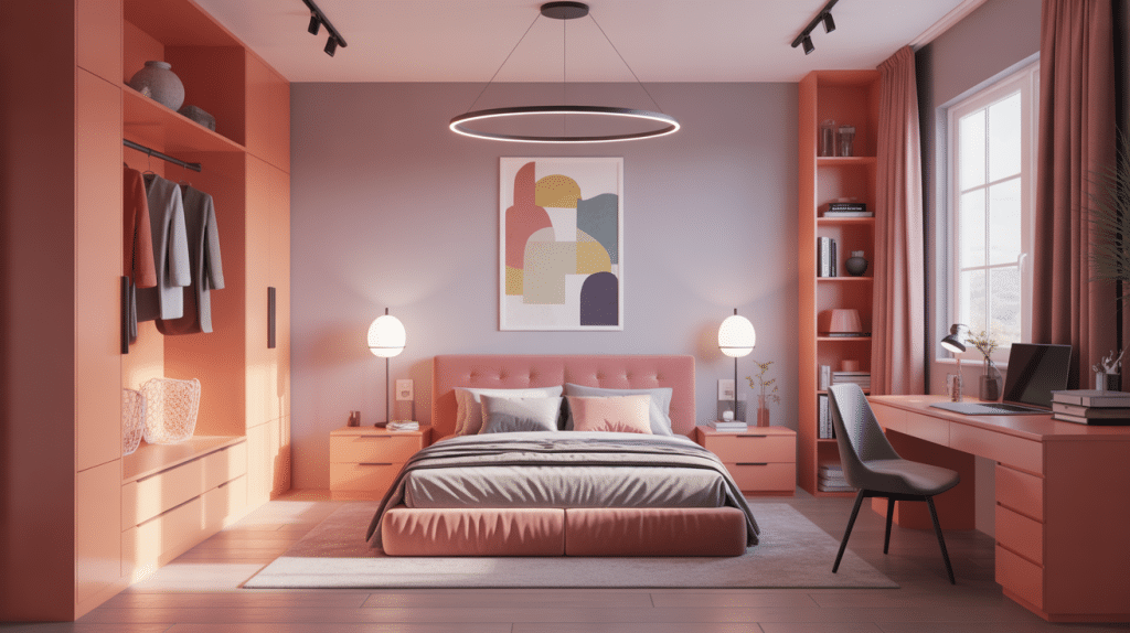 chambre en 3d moderne illustration immersive