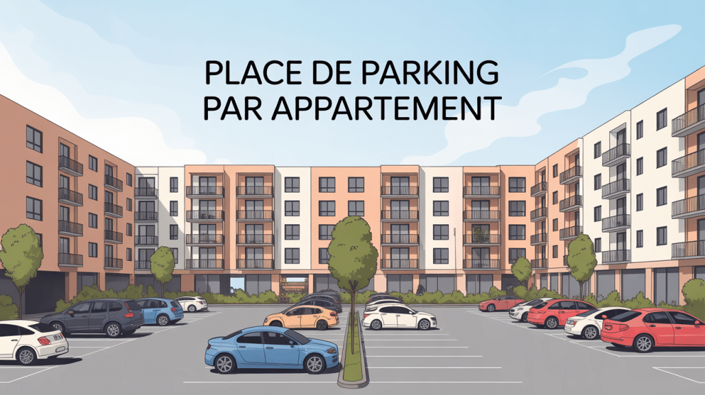 loi place de parking par appartement vue immeuble avec parkings