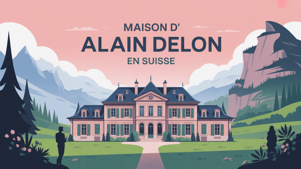 maison alain delon suisse illustration vectorielle élégante