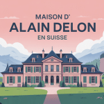 maison alain delon suisse illustration vectorielle élégante