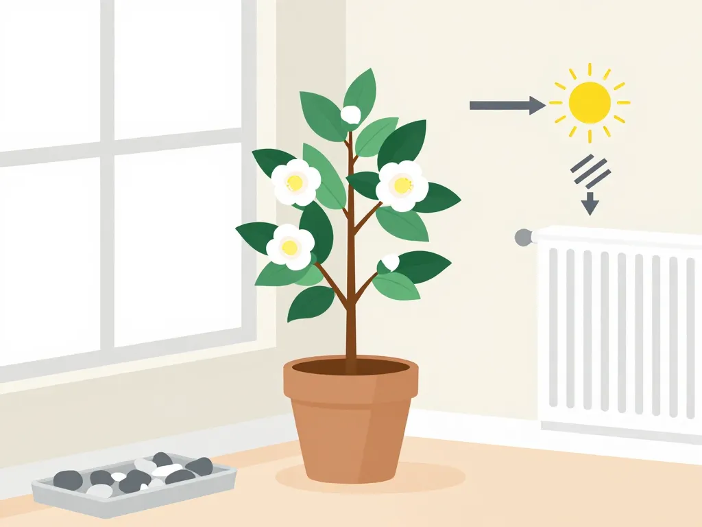 Peut on garder un camelia à l'intérieur schéma conditions idéales